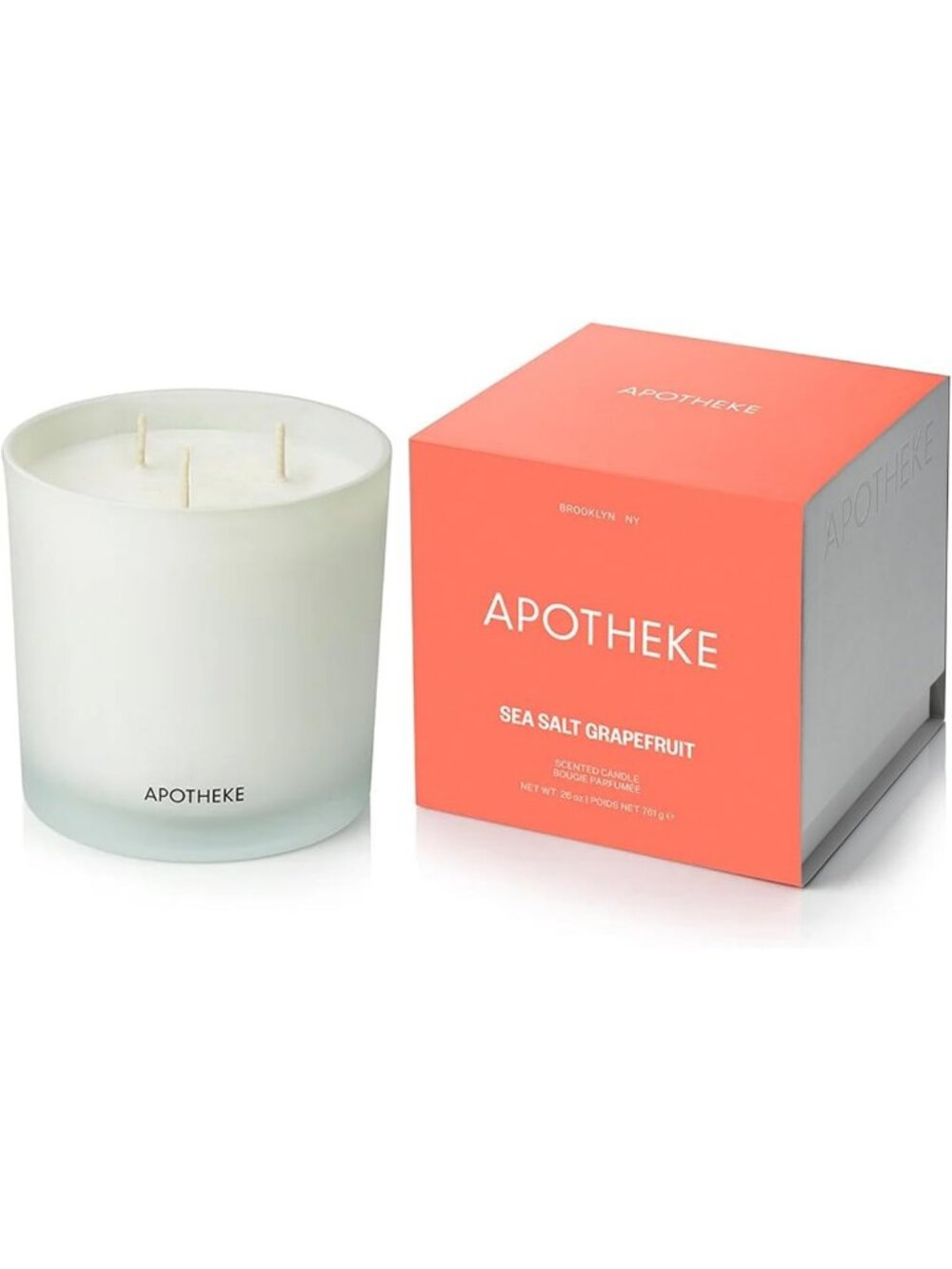 3-Wick Scented Candle - Sea Salt Grapefruit, 26 Oz - Aromatherapy Home Decor